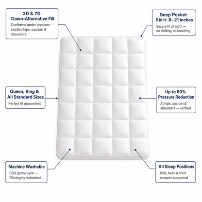 WestMonth™ - Pressure Shield 1000GSM Mattress Topper